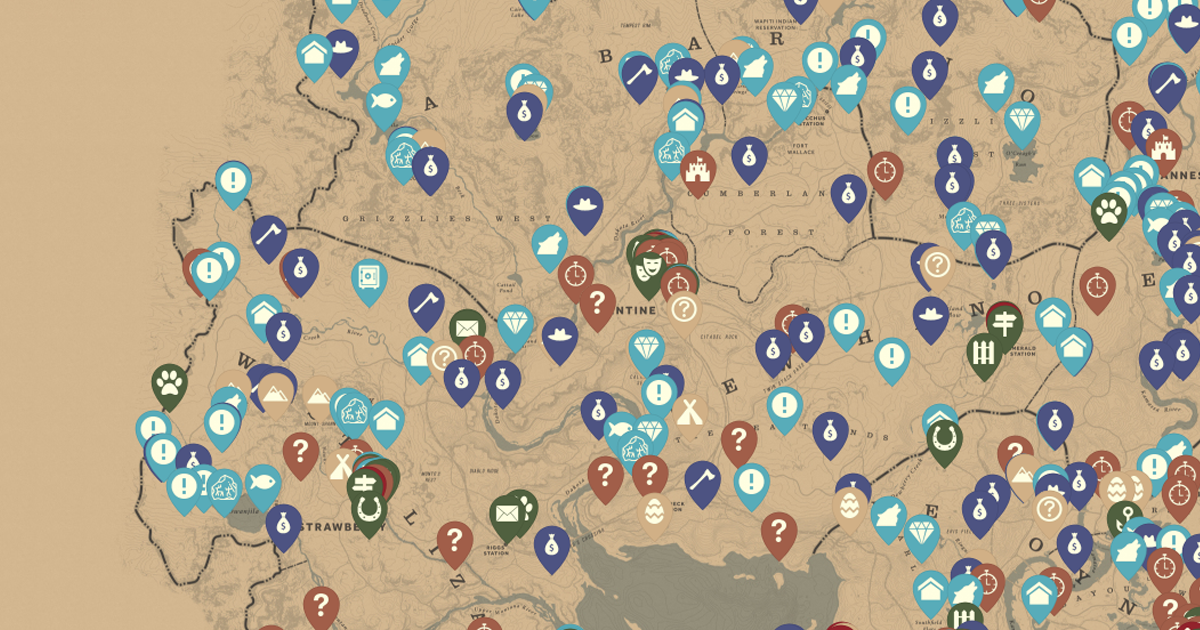 เอาไป~! Interactive Map ลายแทงทุกอย่าง ในโลกคาวบอย Red Dead Redemption 2