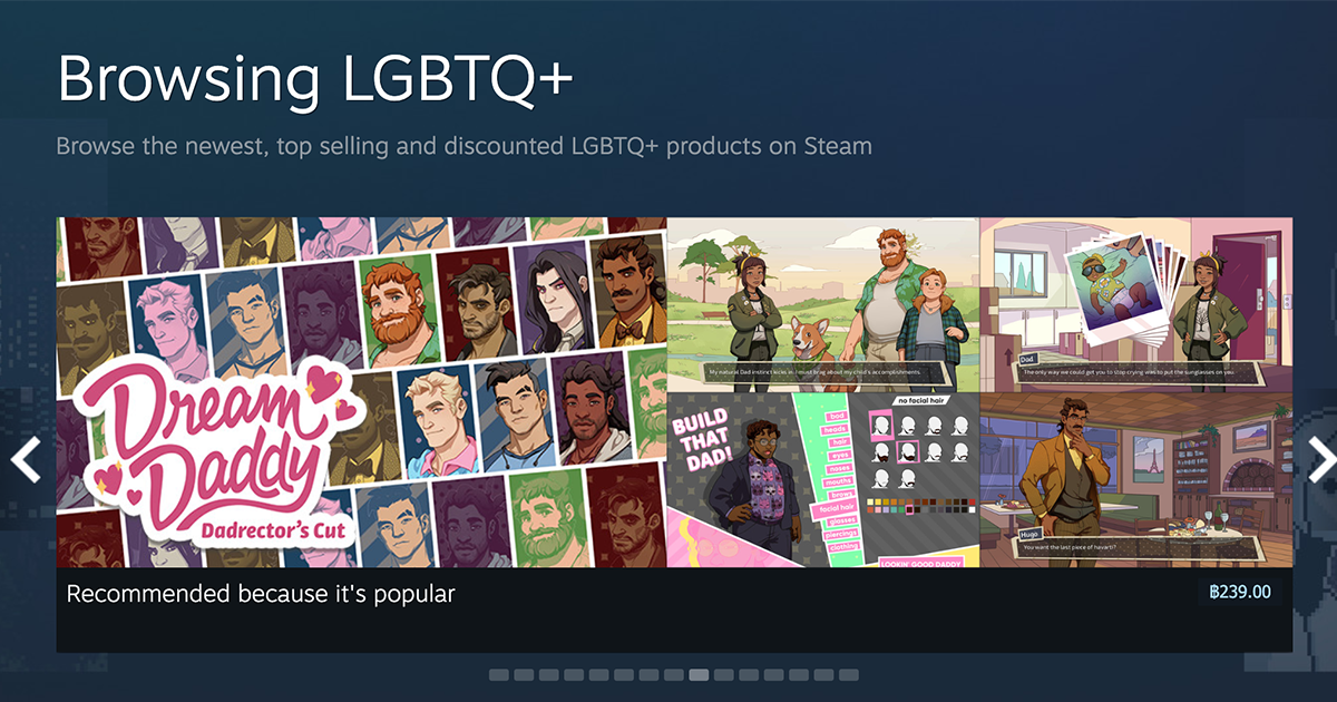 Steam เพิ่ม tag ใหม่ LGBTQ+ รวมเกม LGBTQ+ กว่า 136 เกม