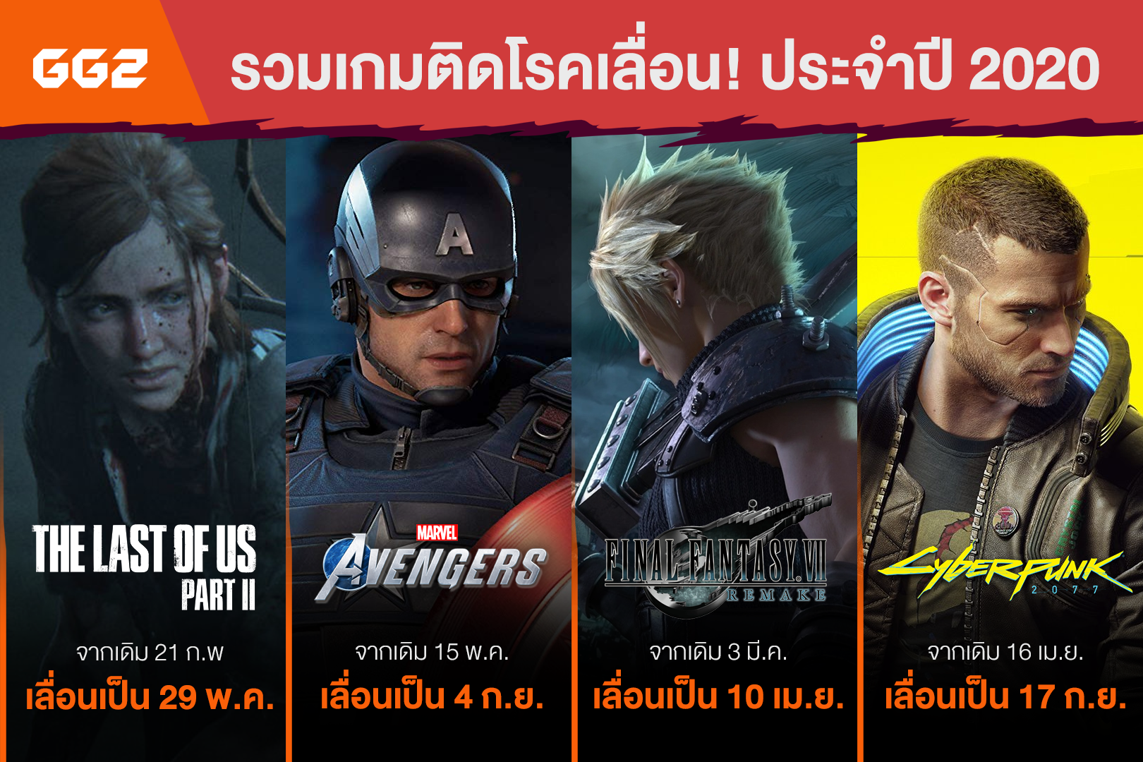 รวมเกมติดโรคเลื่อน! ประจำปี 2020