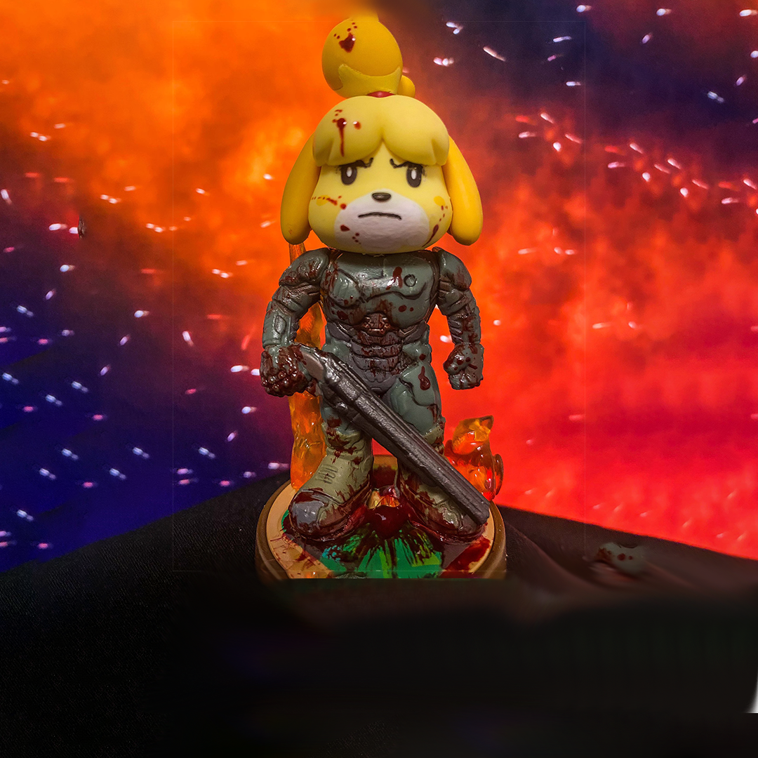 มีม Doom x Animal Crossing ก้าวไปอีกขั้น มีคนทำ Doom Slayer Isabelle Amiibo !